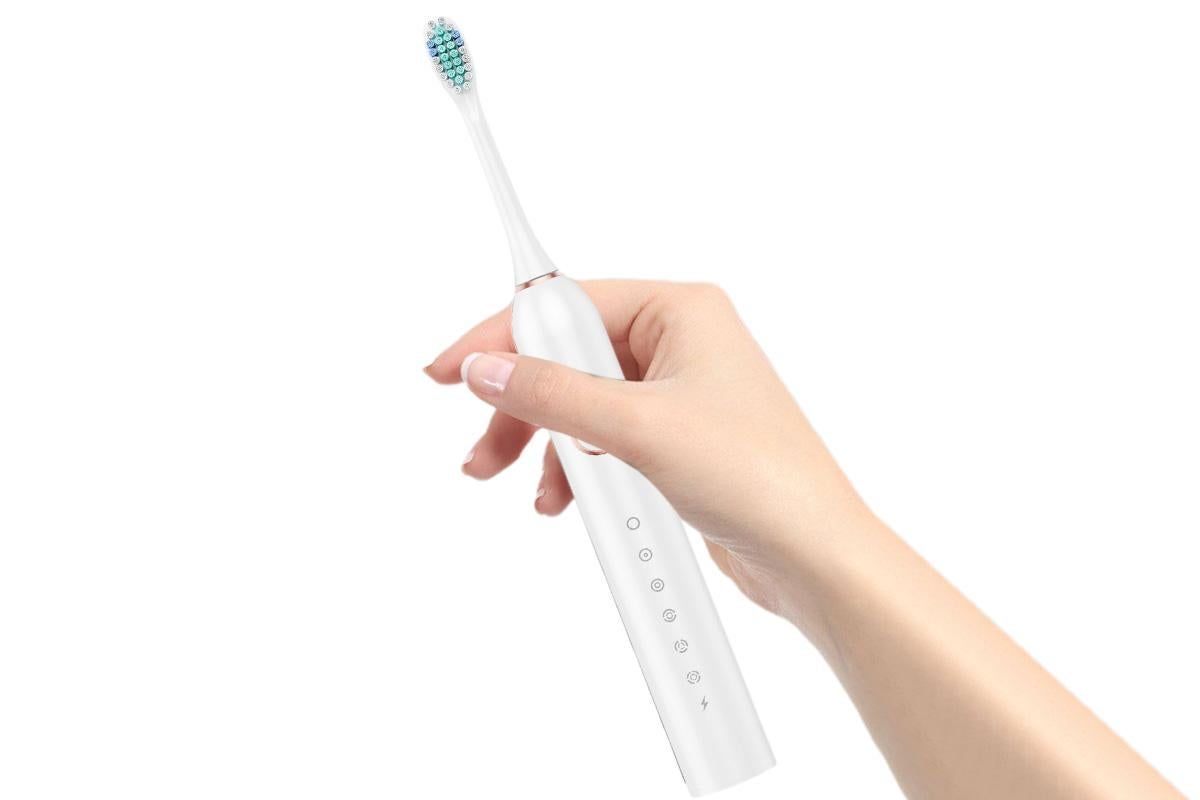 22000 VPM Electric Toothbrush for Adults with 10 Brush Heads and 6 Modes Toothbrush Sets - White — image 5