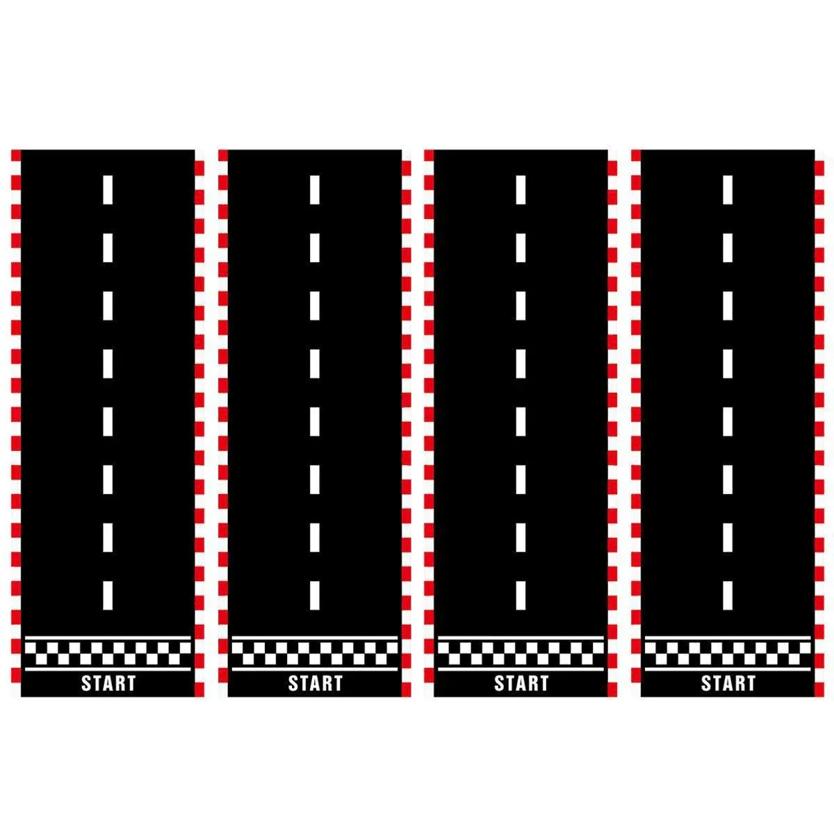 4pcs Black White Racing Runway Party Decor Fabric Race Track Background Material โ image 2