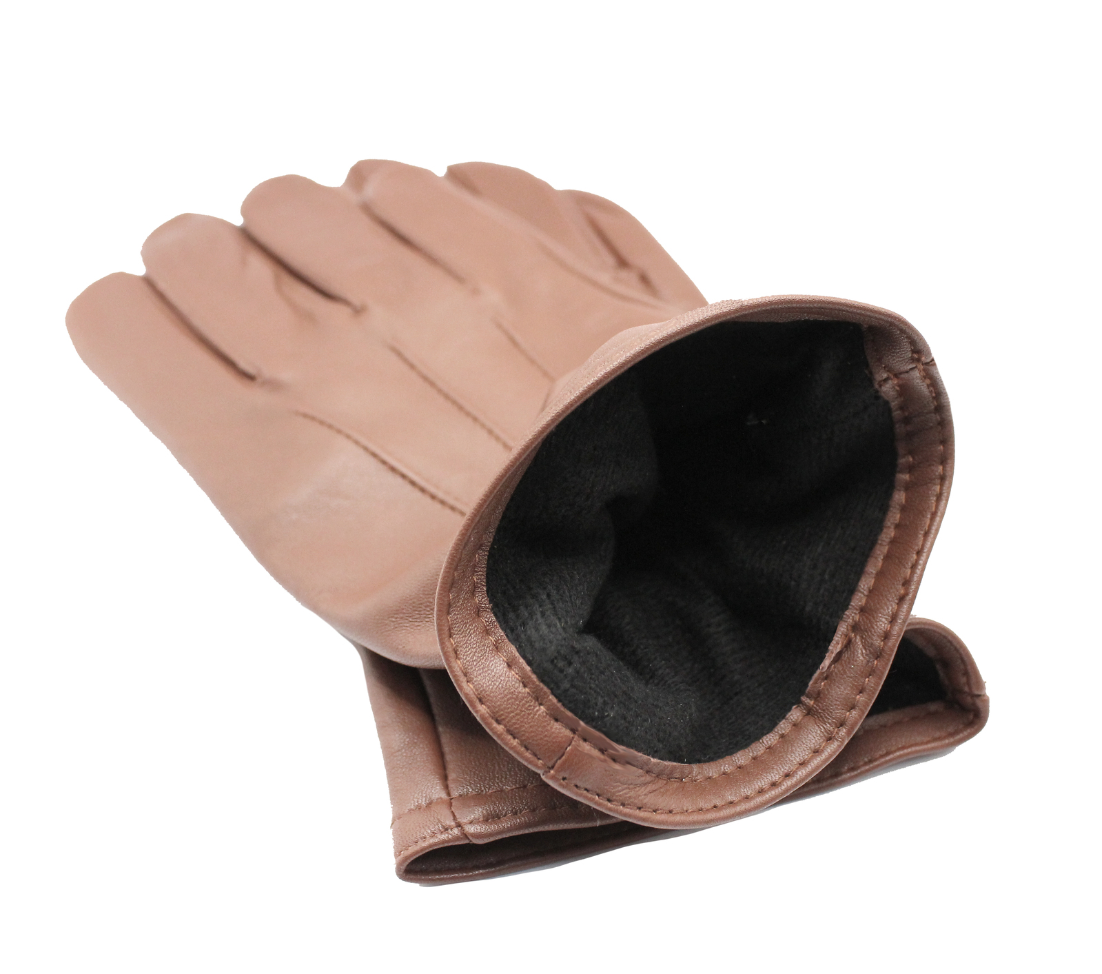 Dents Mens Genuine Full Grain Leather Gloves 3 Point Stitch Fleece Lined Warm Winter - Cognac โ image 4