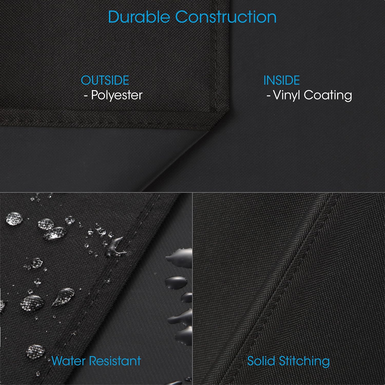 Waterproof Portable Grill Cover for Weber Q2000, Q200 Series and Baby Q Gas Grill, Compared to Weber 7111, All Weather Protection, Black — image 4
