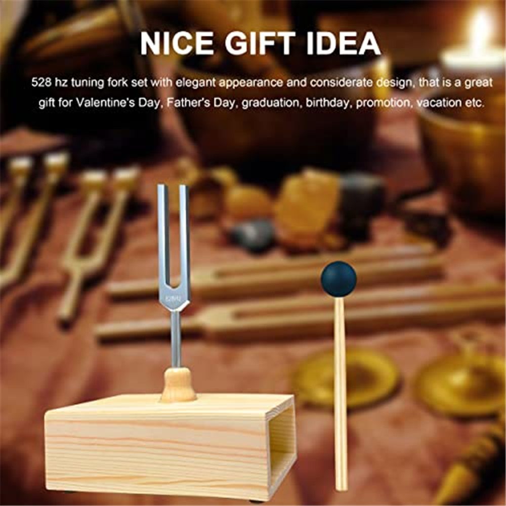 512 Hz Tuning Fork with Resonance Box, Aluminum Alloy, Wooden Speaker, Ideal for Sound Healing, SPA Aromatherapy, Tuning Fork Resonance Teaching, Hearing — image 4