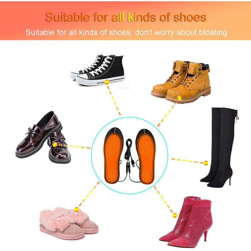 Rubberskin Heated Insole, Thermal Insole, USB Electric Heated Insole Foot Warmer Winter Foot Warmer for Skiing, Sleeping, Camping, Hiking 41-46 — image 3