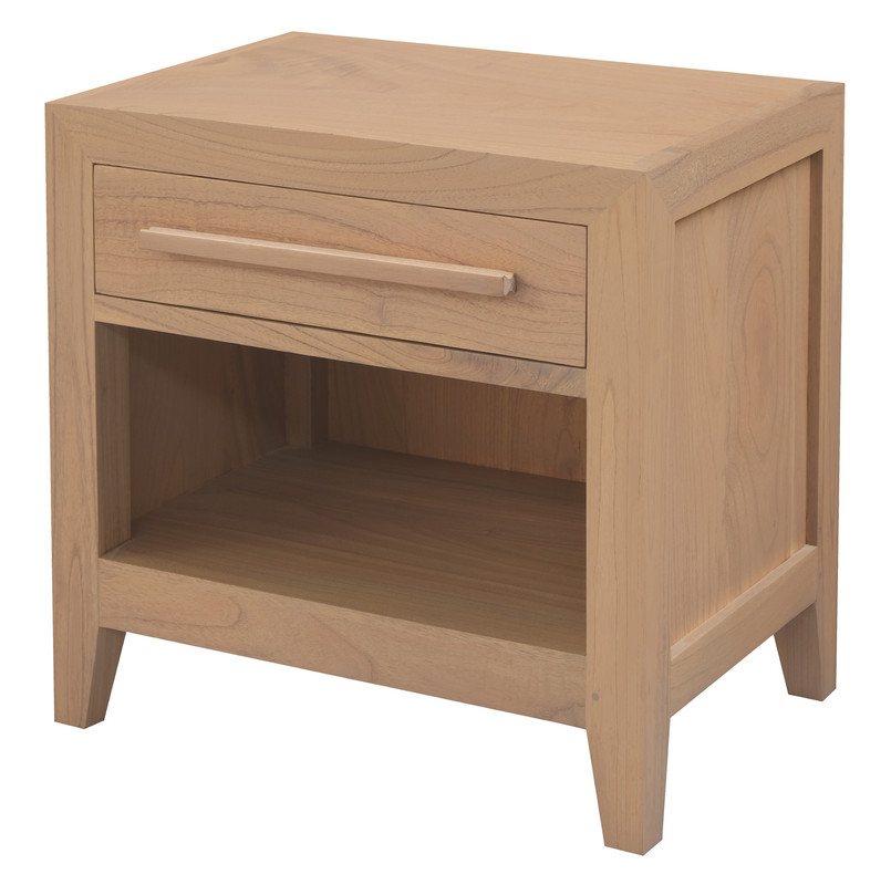 Dion 1-Drawer Solid Mindi Bedside Table (Natural) โ image 2