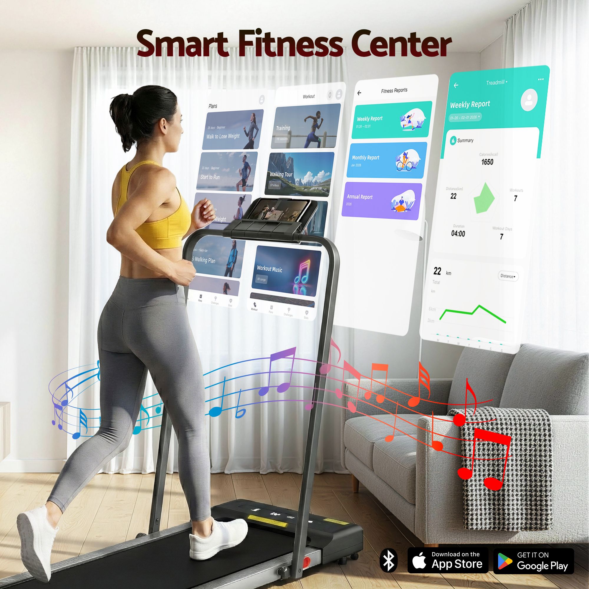Everfit 2 in 1 Treadmill Electric Walking Pad Under Desk Home Gym Fitness 380mm Grey — image 5