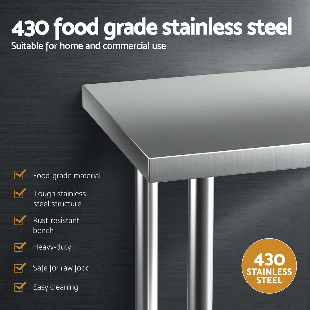 Cefito Stainless Steel Kitchen Bench Work Table 610 x760MM 430 โ image 4