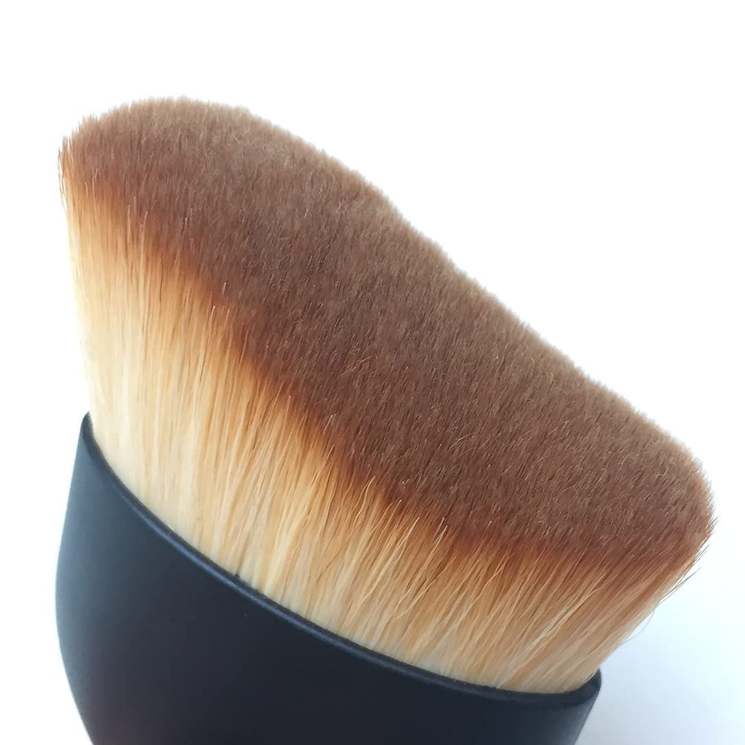 Foundation Powder Brush Kabuki Brush Liquid Cream Makeup Brushes Face Blender Brush S Shaped Multi-function Cosmetics - Brown — image 4