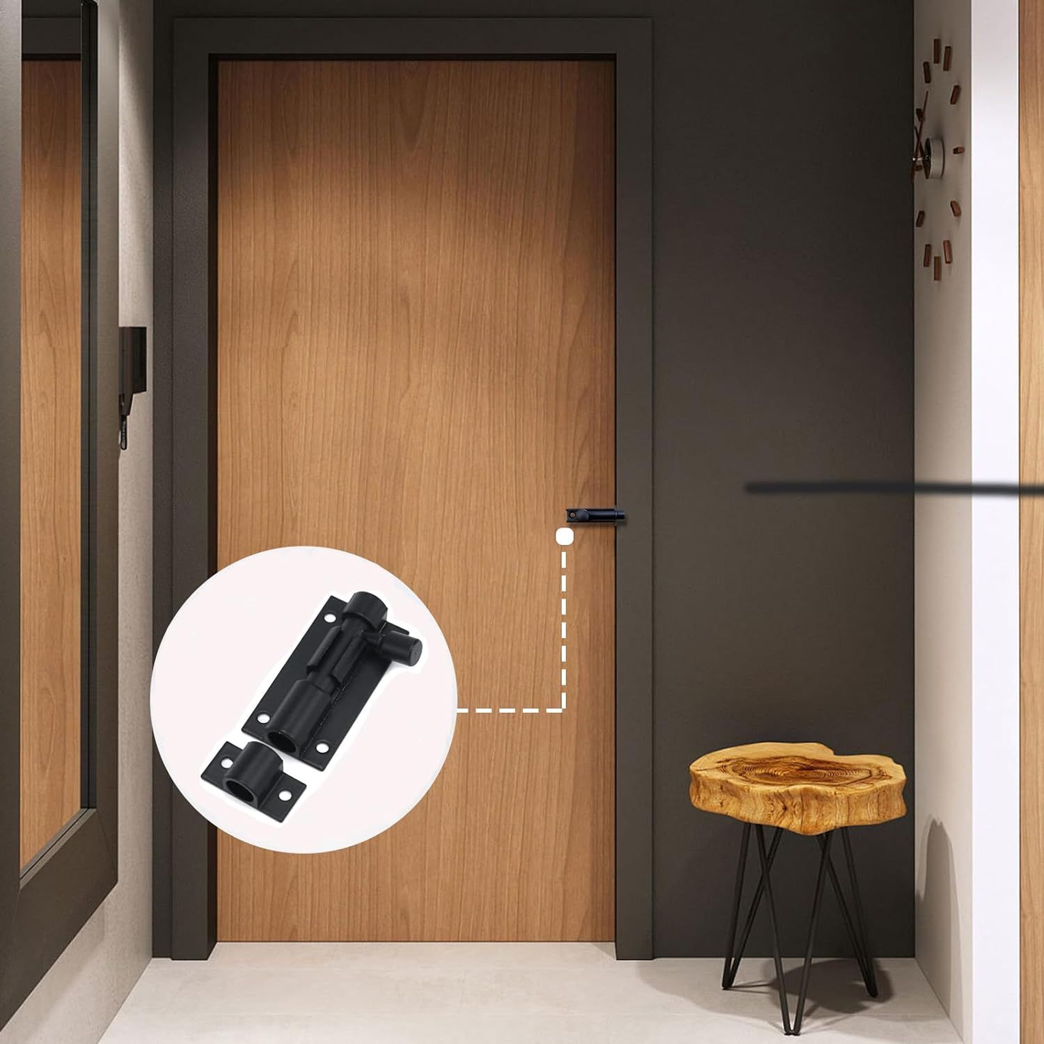 Black Barrel Bolt Lock Aluminum Alloy Slide Bolt Latch 2 Inch Door Latch Lock Security Sliding Lock with Screws Pack of 4 โ image 3