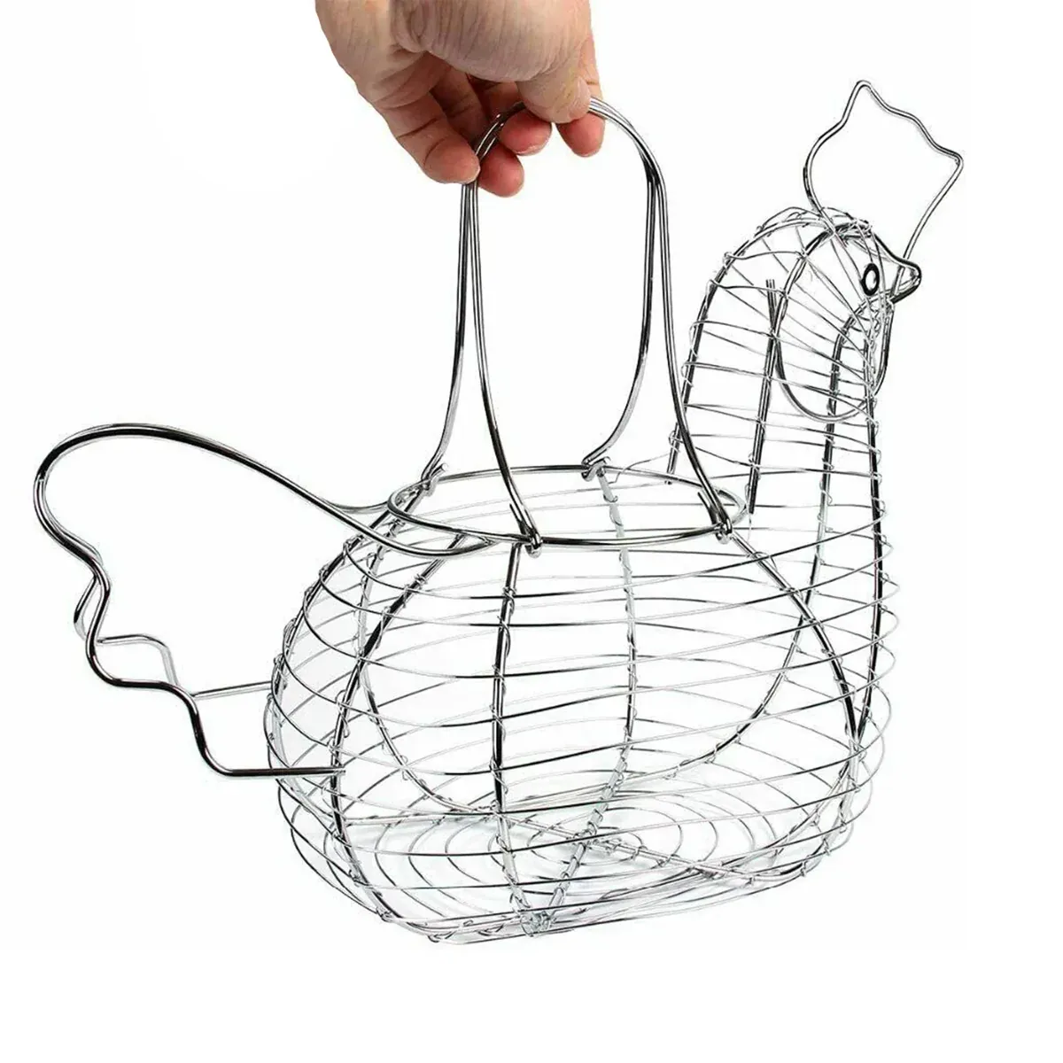 Egg Storage Basket Hollow Iron Wire Container Kitchen Holder Rack for Display — image 5