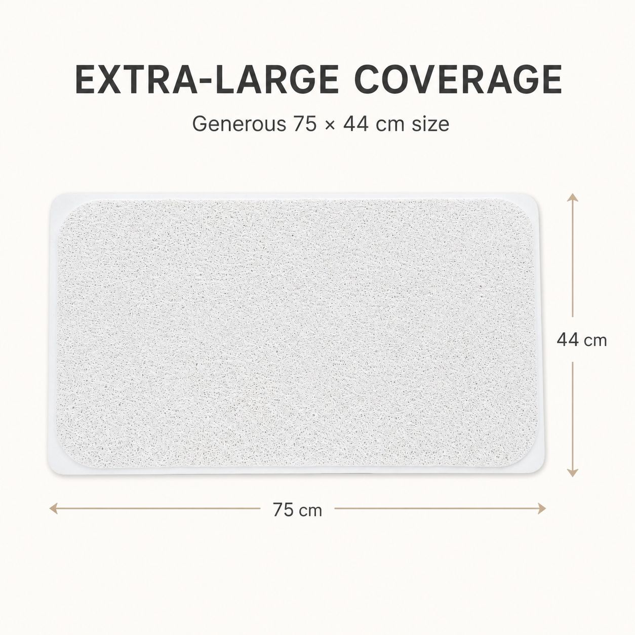 2 Pack Non-Slip Loofah Shower Mats 75x44cm Bathroom Bath Mat Machine Washable with Suction Caps Quick Drain — image 6