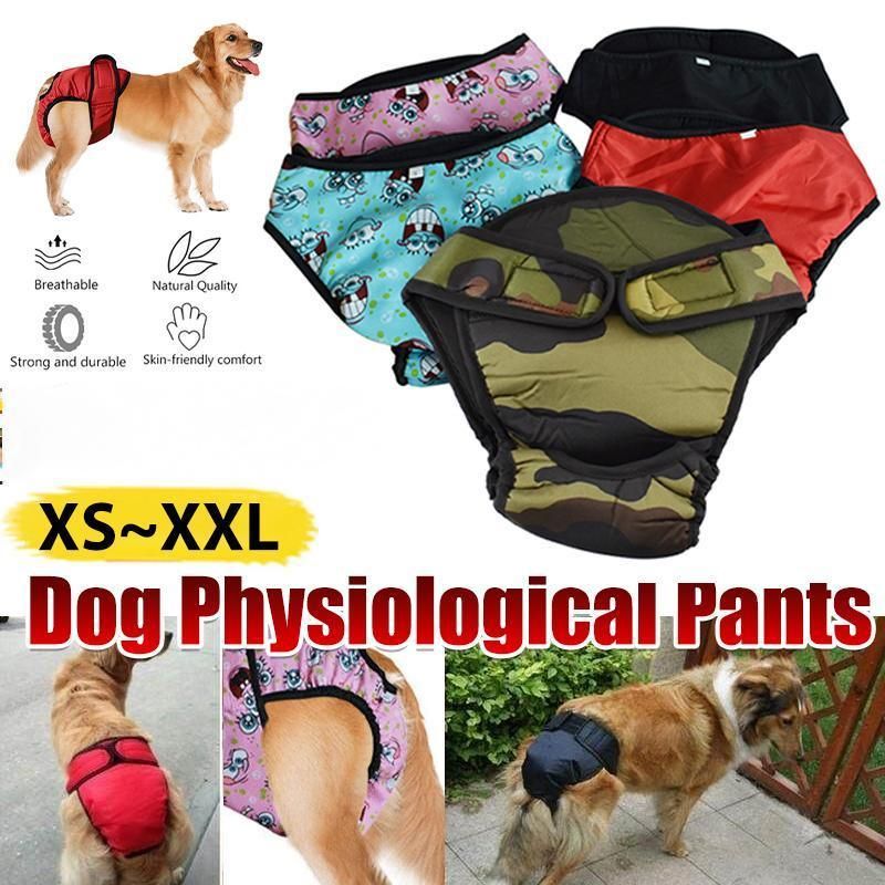 Washable Female Pet Dog Cat Nappy Diaper Physiological Pants Panties Underwear Blue - XS โ image 2