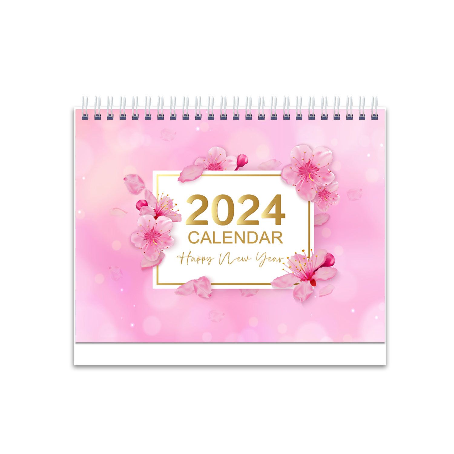 12 Months Desk Calendar from January 2024 to December 2024, with Blank Block, Perfect for Planning and Organizing Your Home