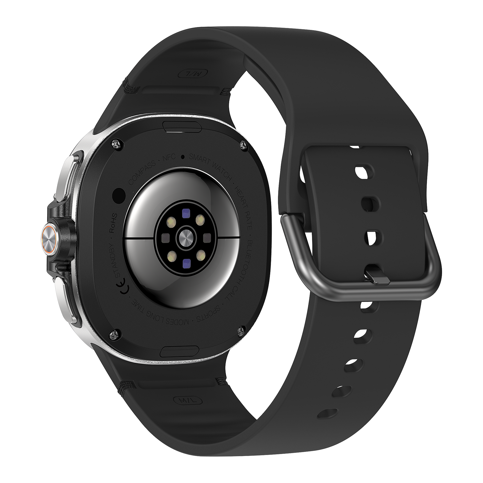 Watch8Classic-SU02 Smart Watch, Full Touch Screen Silicone Sports Wrist Watch for Men Women，Black — image 4