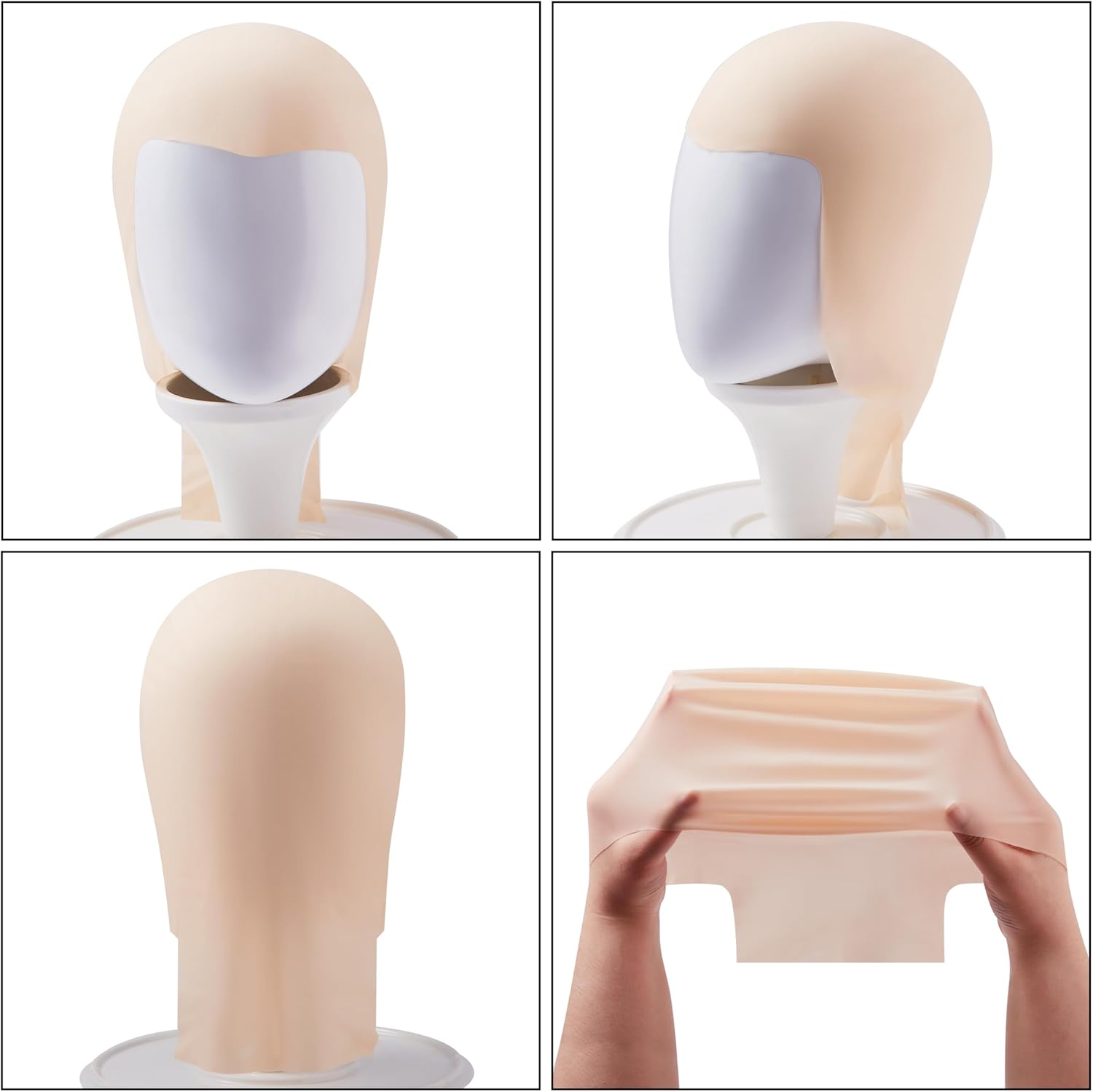 Halloween Bald Wig Latex Bald Wig For Men Women Halloween Costumes, Bald Wig Hat For Adults Costume Halloween Makeup Costume Accessories — image 4