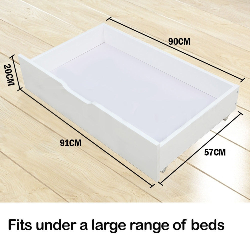 Kingston Slumber Trundle Under Bed Storage Drawers, 2 Pieces, White — image 2