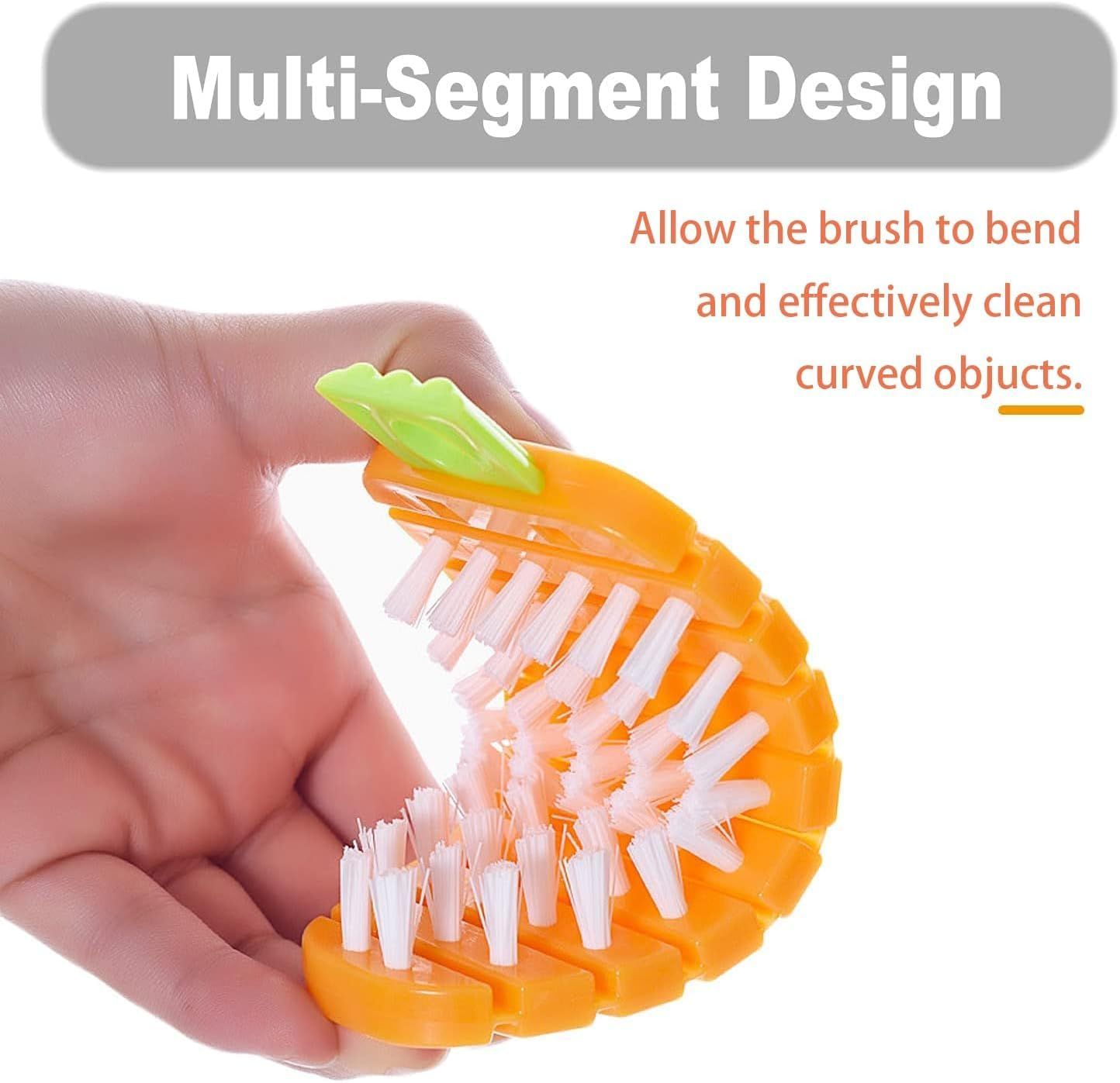 2Pcs Vegetable Brush, Multiple Segments are Bendable Fruit Vegetable Cleaning Brush for All Kinds Fruits Vegetables, Carrots โ image 2