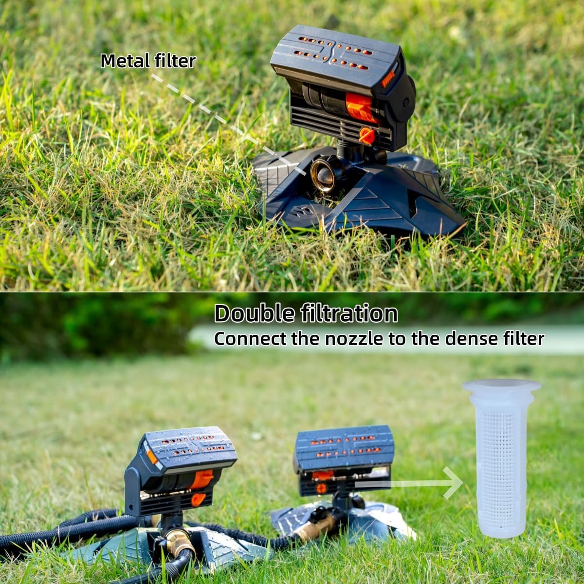 Smart Oscillating Sprinkler with 4 Spray Modes – Automatic Lawn Watering System for Garden, Yard & Patio, Adjustable Coverage, Durable Metal Connector (Black) — image 5
