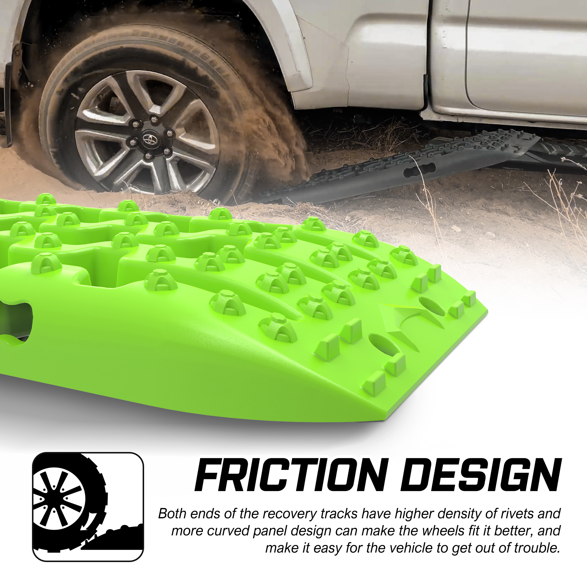 X-BULL Recovery tracks Sand tracks 2 Pairs Sand / Snow / Mud 10T 4WD Gen 3.0 - Green โ image 6