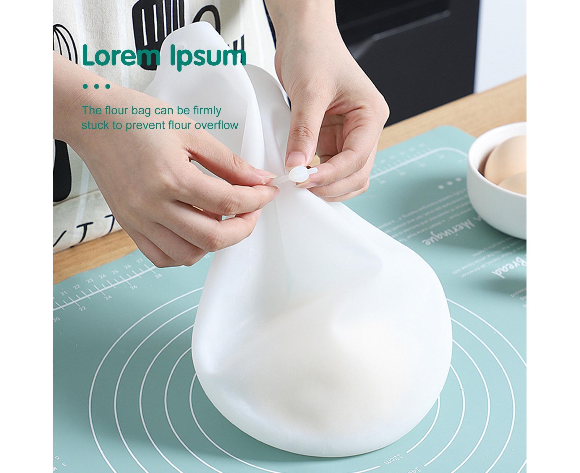 Kneading Dough Bag Food Grade Non-stick Silicone Non-deformation Flour Mixing Bag Baking Tool-L — image 3