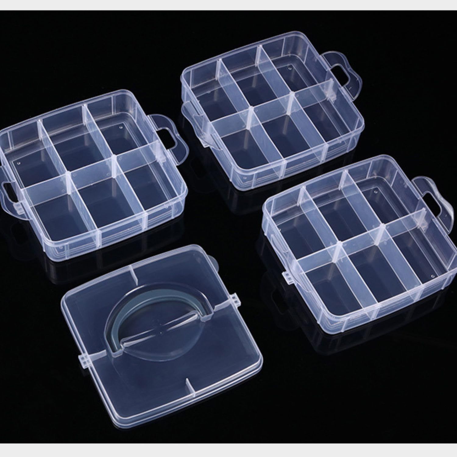 3-Tier Stackable Storage Container Box with 18 Compartments, Plastic Organizer Box for Craft Organizers and Storage โ image 4