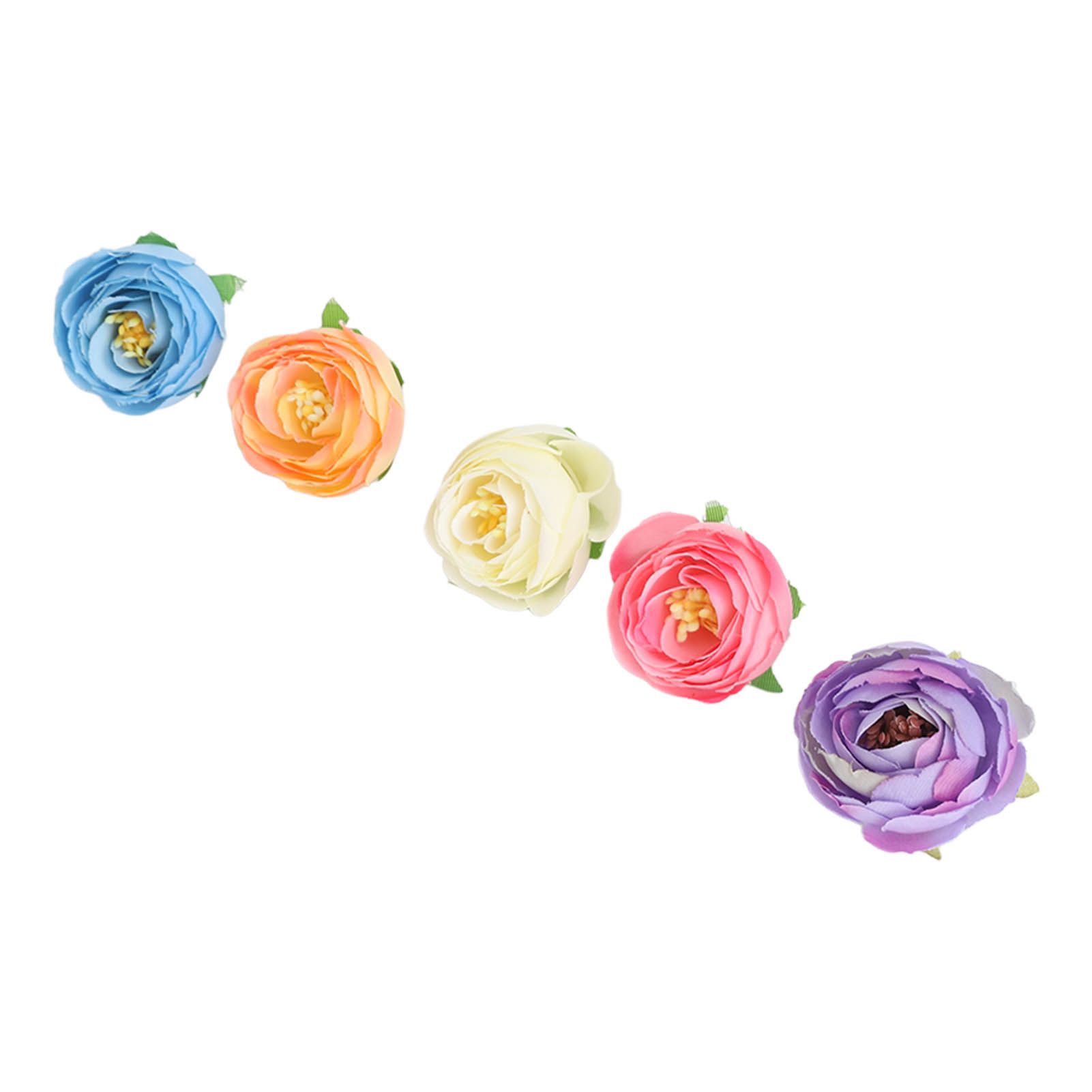 50 Pcs Camellia Flower Decor DIY Corsage Headdress Artificial Flower Heads False Rose Head Little Flower Buds โ image 3