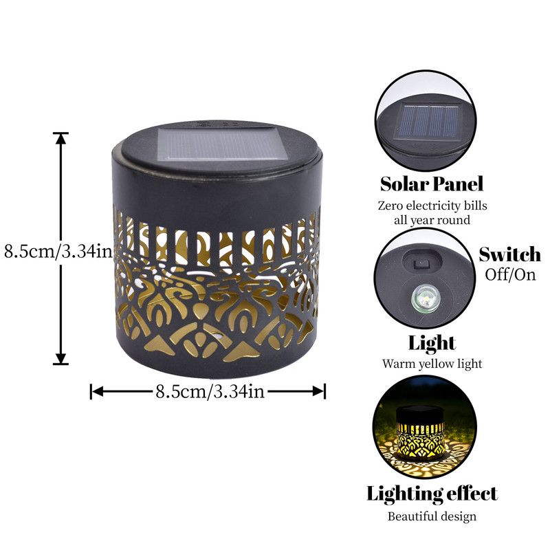 Solar-Powered Wrought Iron Mandala Pattern Openwork Projection Light, Courtyard and Garden Mood Light, Outdoor Waterproof Wrought Iron Garden Light, Lawn Night — image 4