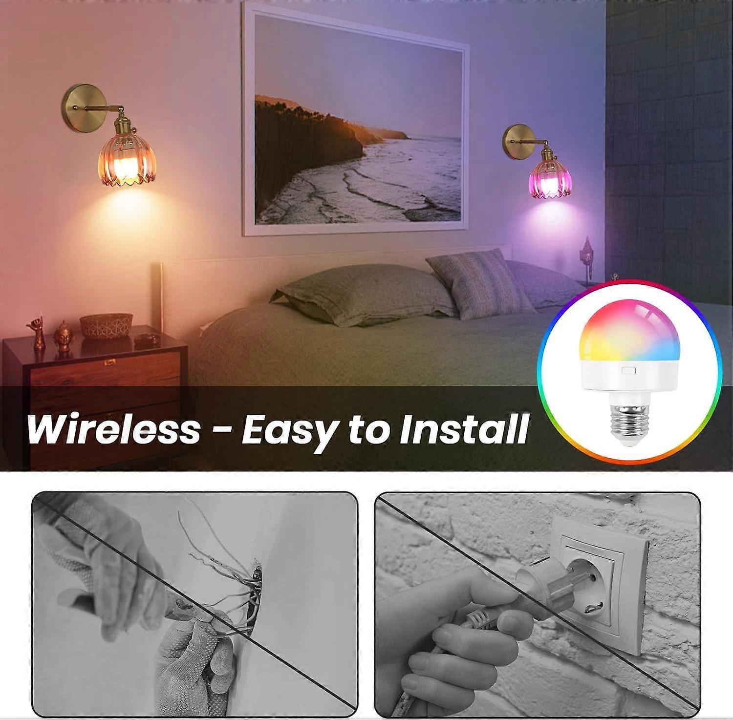 Battery Operated Wall Sconce Set of 2, Vintage Gold Amber Glass, Rechargeable LED, Remote โ image 2