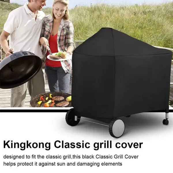 Waterproof Grill Cover with Velcro Straps Compatible with Weber Performer Premium and Deluxe 22 Inch Charcoal Grills, 124 × 65 × 101 cm — image 5