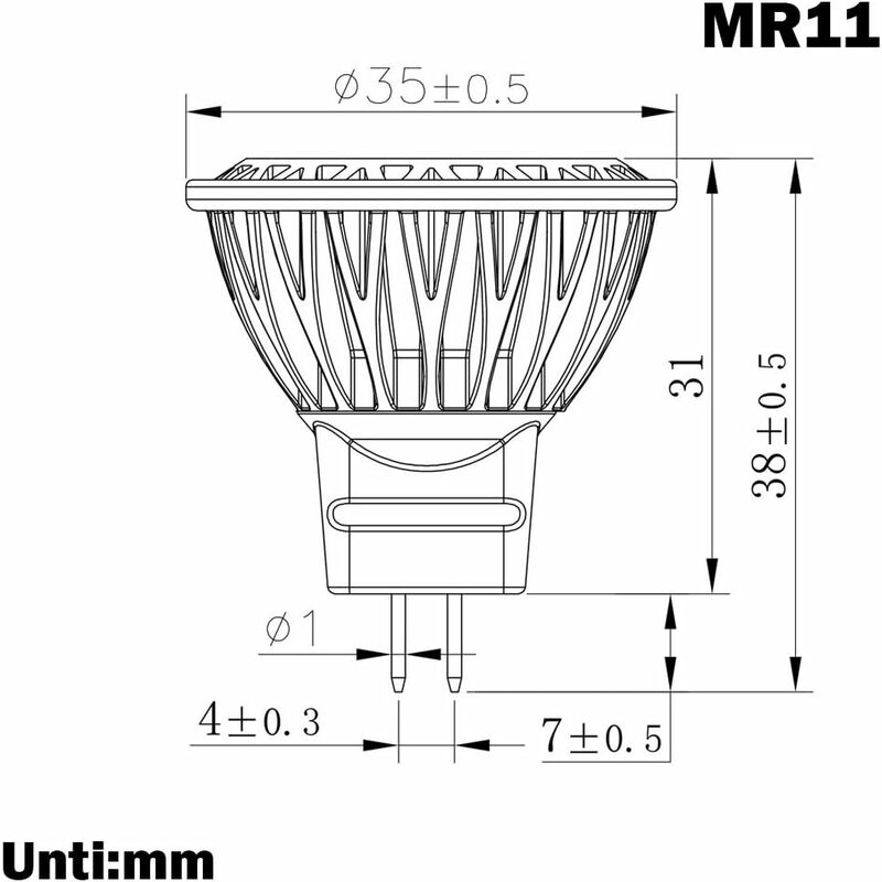 LED Bulb Mr11 Gu4 Spotlight 3W 12 Volt Super Bright Equal To 35W Halogen Bulb 280Lm 30° Beam Angle Cool White 6000K — image 2
