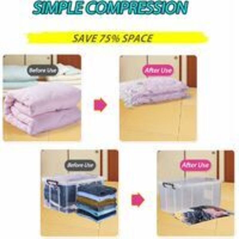4 Pack XL Vacuum Storage Bags for Clothes Quilts and Bedding, 120 × 100cm — image 2