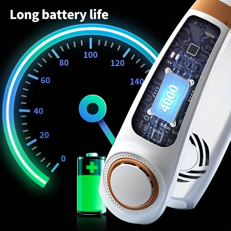 New Neck Hanging Fan Portable Mini USB Fan Personal Cooling Turbine Small Charging Quiet Lazy-Friendly.white — image 6