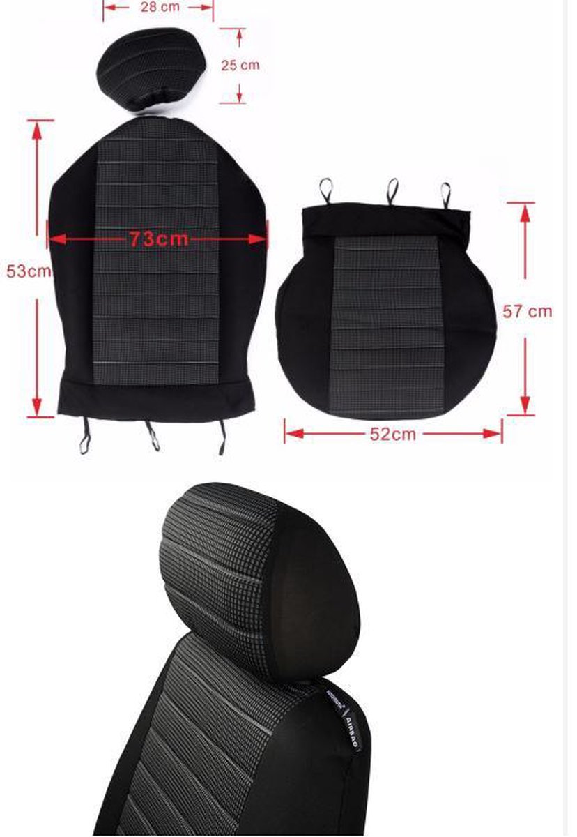Car seat cover / Car seat covers / Universal car seat covers - Driver/passenger seat cover (not for the back seat) - Universal - Fits most models - Stylish — image 3