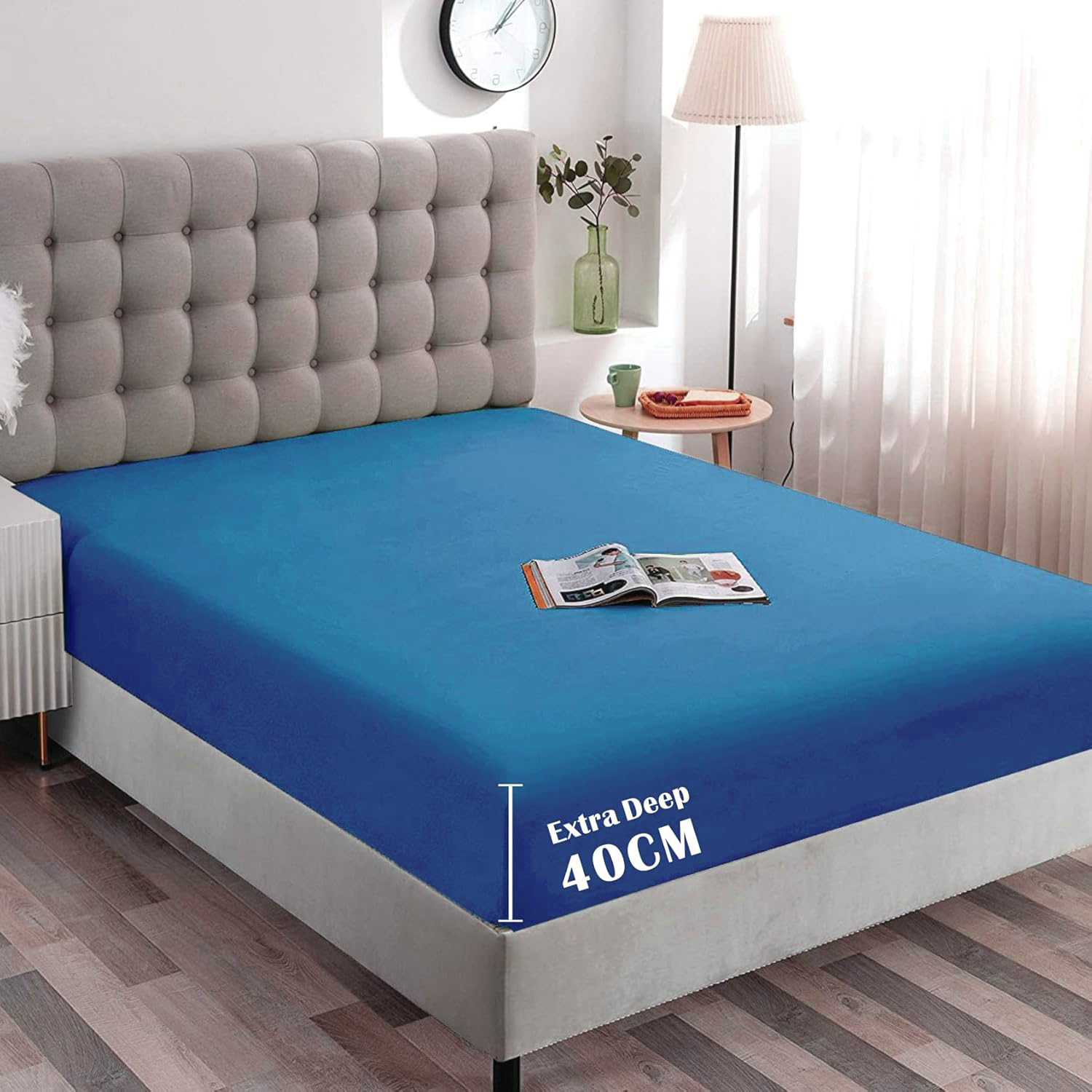 Hotel Quality Fitted Sheet - 1 Piece Fitted Sheet -Breathable Bedding - Wrinkle, Fade, Stain Resistant- 16inch/40cm Deep Pocket Fitted Bed Sheet-Wrinkle and