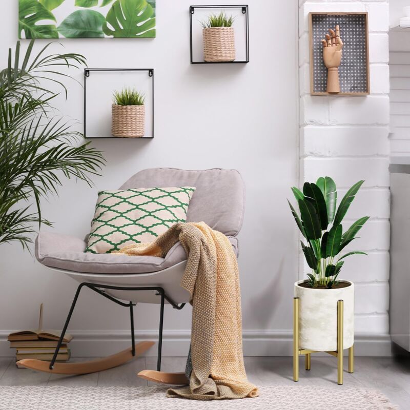 Plant Stand, Simple Style Metal Plant Shelf, Indoor And Outdoor Flower Pot Holder Adjustable Width For 20-30Cm Pots — image 3