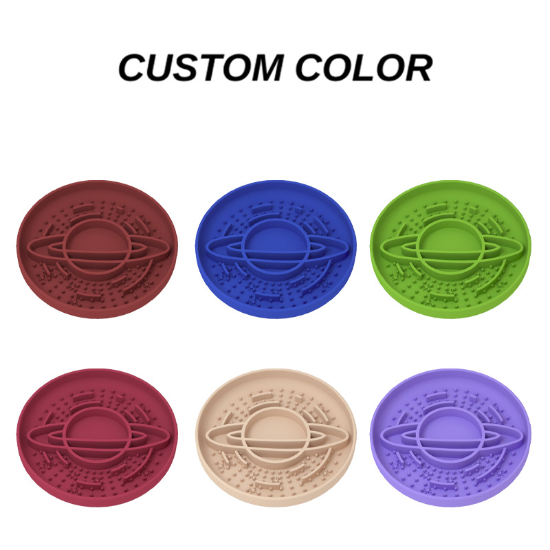 Red Silicone Planet Slow Feeder Dog Bowl - 2-in-1 Anti-Choke Lick Mat for Healthy Eating & Fun โ image 2