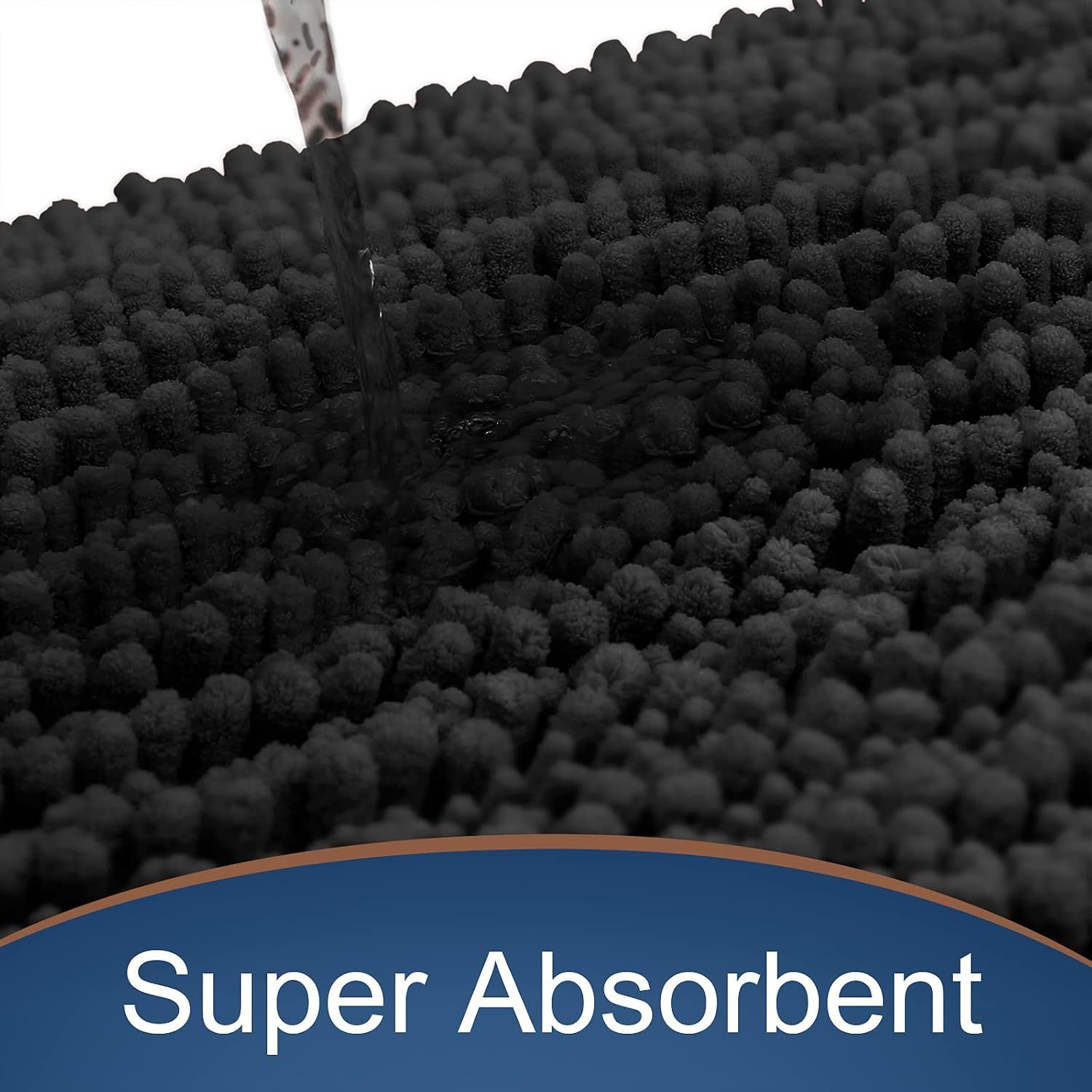 Original Luxury Shaggy Bath Mat Large Size + U-Shaped, Soft and Cozy, Super Absorbent Water, Non-Slip, Machine Washable, 61 × 43 cm, 61 × 51 cm — image 6