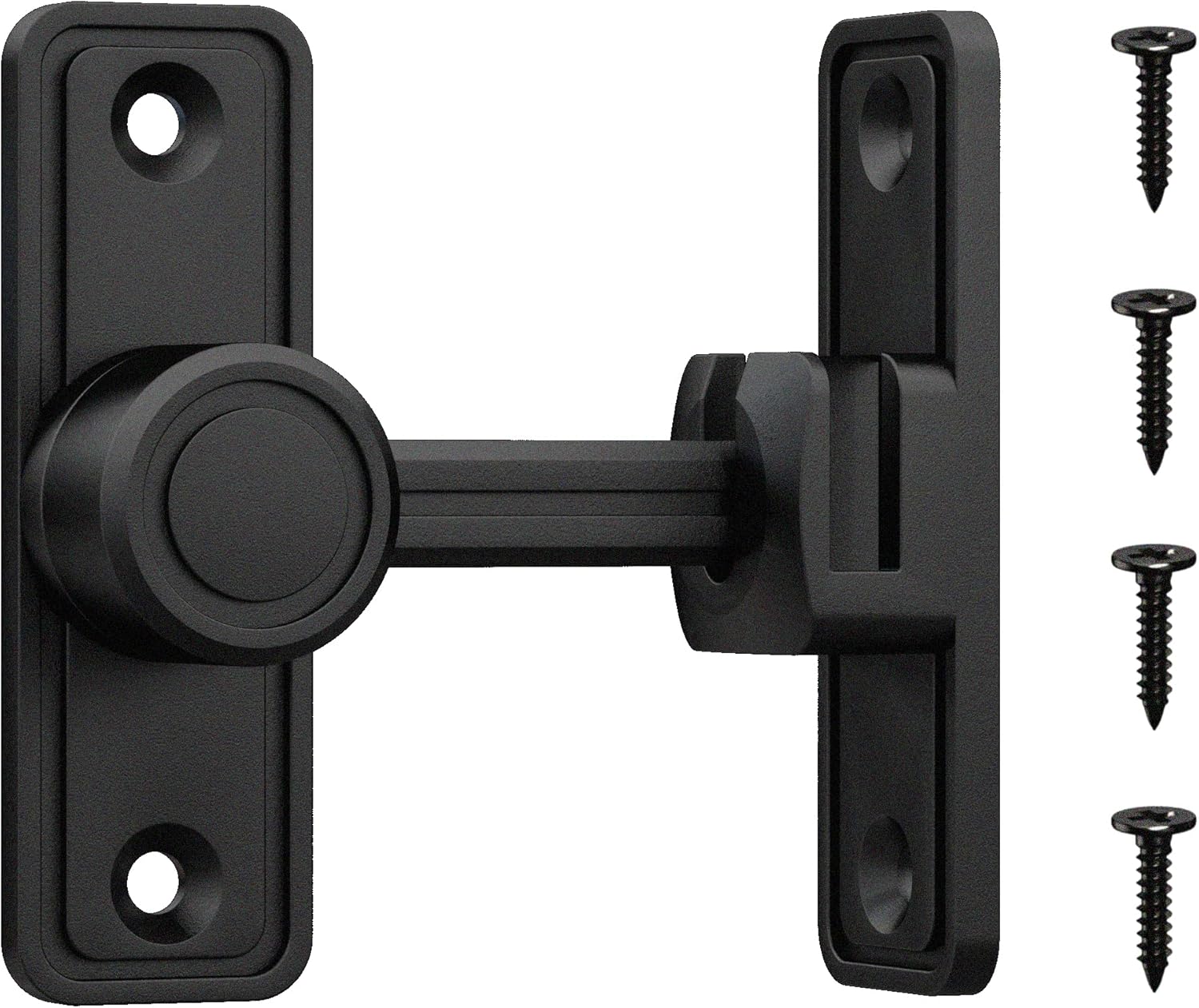 Barn Door Privacy Latch, 90°/180° Swing Slide Lock, Zinc-Alloy, Adhesive or Screw Mount, Interior Use for Bathroom/Bedroom/Closet/Shed, Includes Screws & Glue — image 6