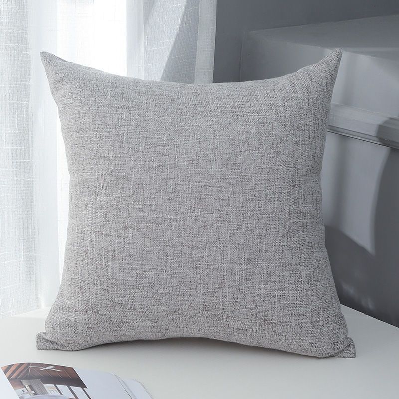 Le Su Cotton Linen Cushion Solid Color with Core 59# elegant gray 60*60-pillowcase 1000g thick pillow core