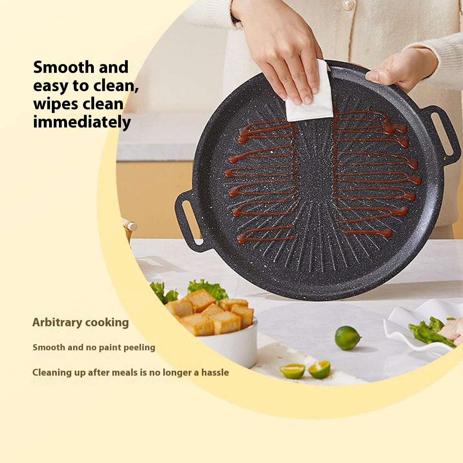 Grill Pan, 12.6" Maifan Non-Stick BBQ Indoor & Outdoor Grill Pan for Searing, Grilling, and Cooking Meats & Vegetables, Even Heating (12.6 Inch) — image 5