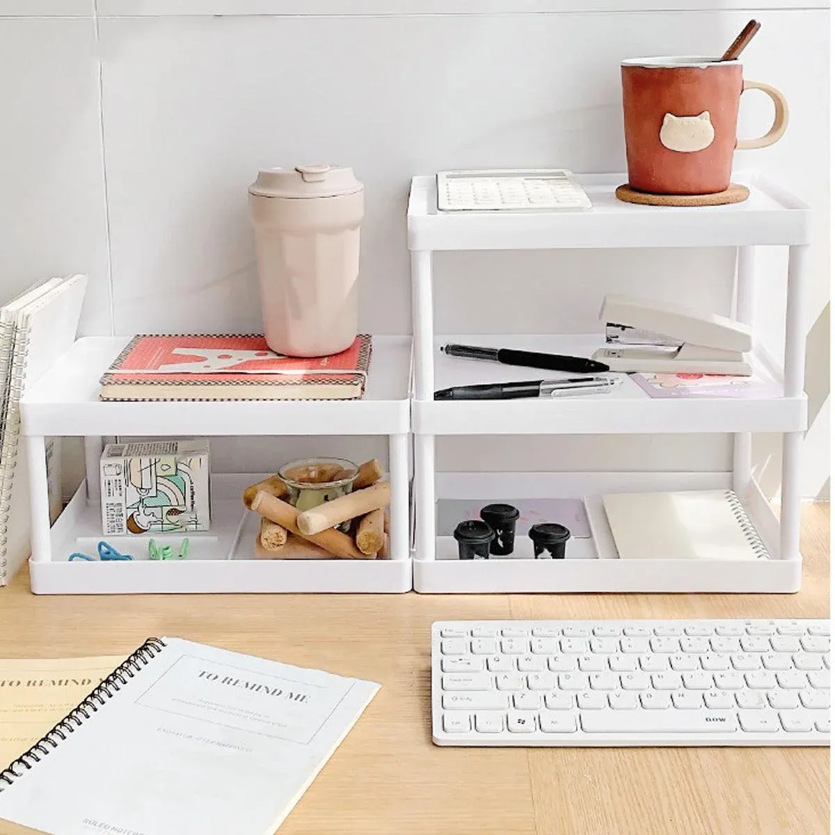 2pcs Desk Organizer Storage Rack Display Shelf for Cosmetic Sundries Files โ image 4