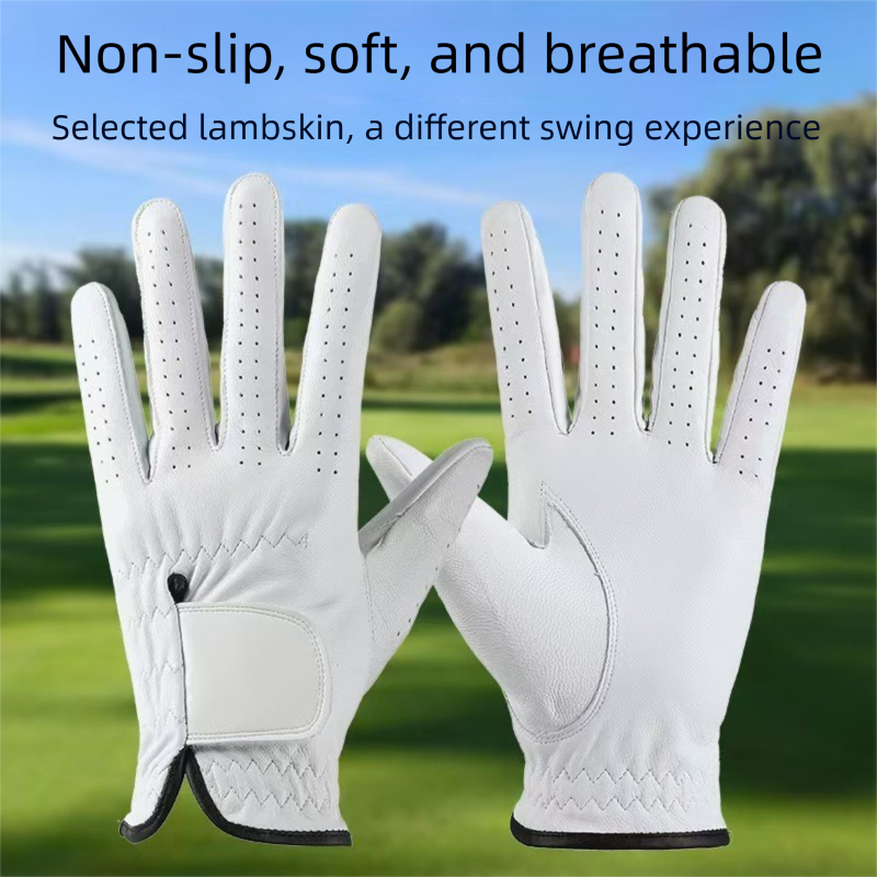 White Left Hand Golf Glove M Size - Breathable Anti-Slip Golf Glove with Adjustable Wrist Strap for Golf Training and Outdoor Games โ image 3