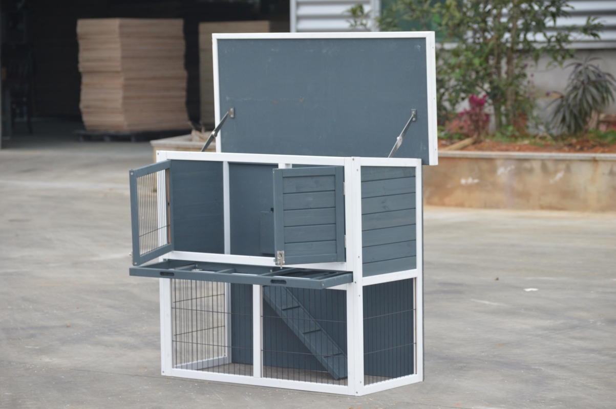 YES4PETS L Double Storey Rabbit Hutch Guinea Pig Cage, Ferret cage W Pull Out Tray โ image 4