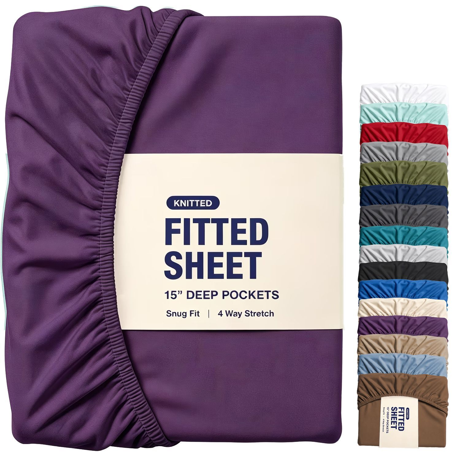 Hotel Quality Fitted Sheet - 1 Piece Fitted Sheet -Breathable Bedding - Wrinkle, Fade, Stain Resistant- 16inch/40cm Deep Pocket Fitted Bed