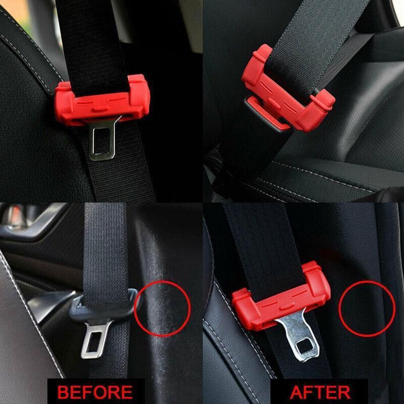 2PCS Silicone Seat Belt Buckle Grip Cover Anti Scratch Protector for Car Interior — image 4