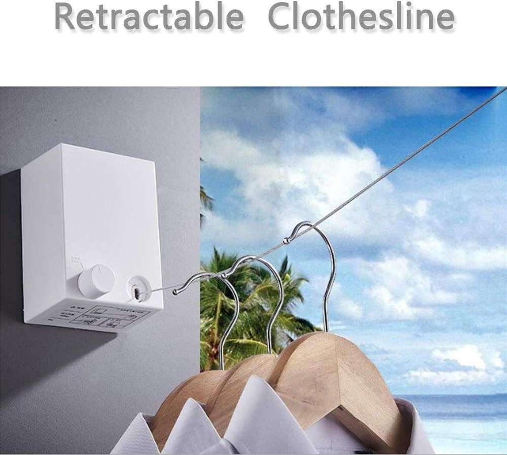 Retractable Clothesline, Adjustable Clothing Rope,Duty Stainless Steel Line Wall Mounted Laundry Drying String, 13.8 Feet — image 5