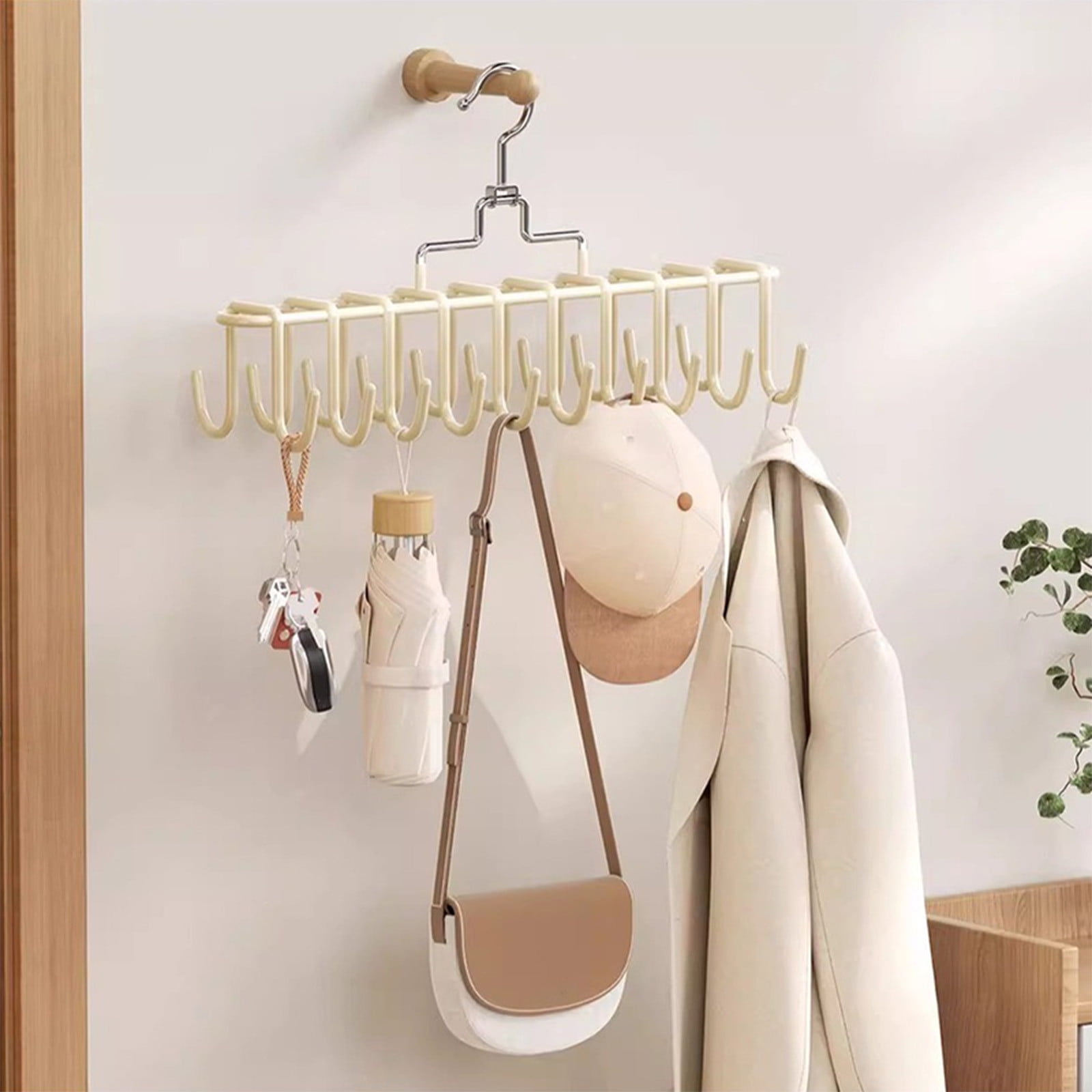 Belt Tie Rack Hanger, for Closet Metal Belt Organizer, 20 Hooks, Multi Purpose Hanger, for Shawls Scarves Closet Organizers and Storage White โ image 6