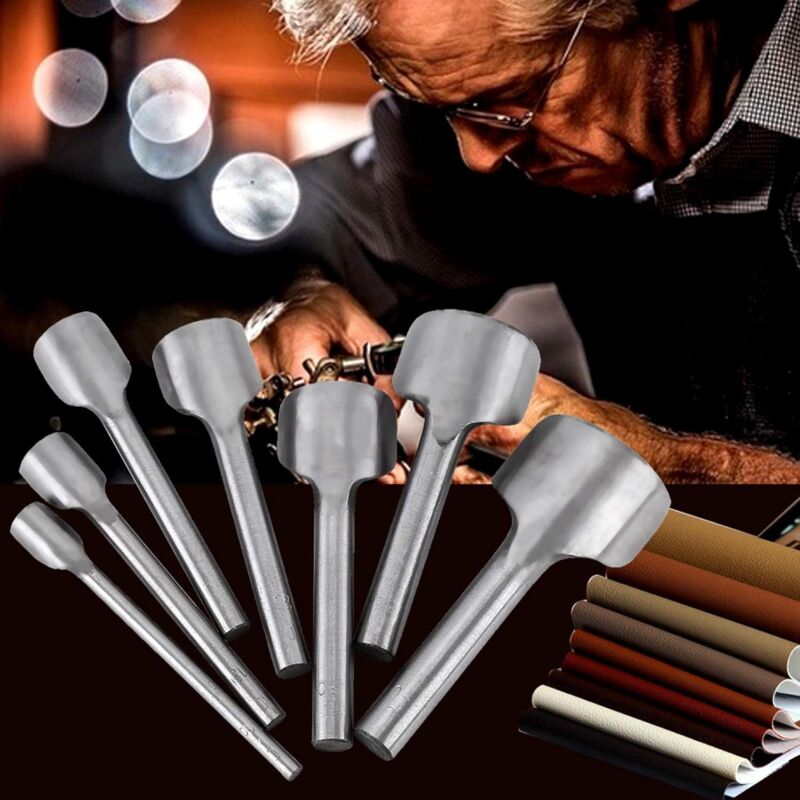 7 pcs Half ROund Diy Leather Craft Tools Arc Shape Belt End Cutter Leather Strap Semicircle Punch Tools (10-40Mm) — image 2