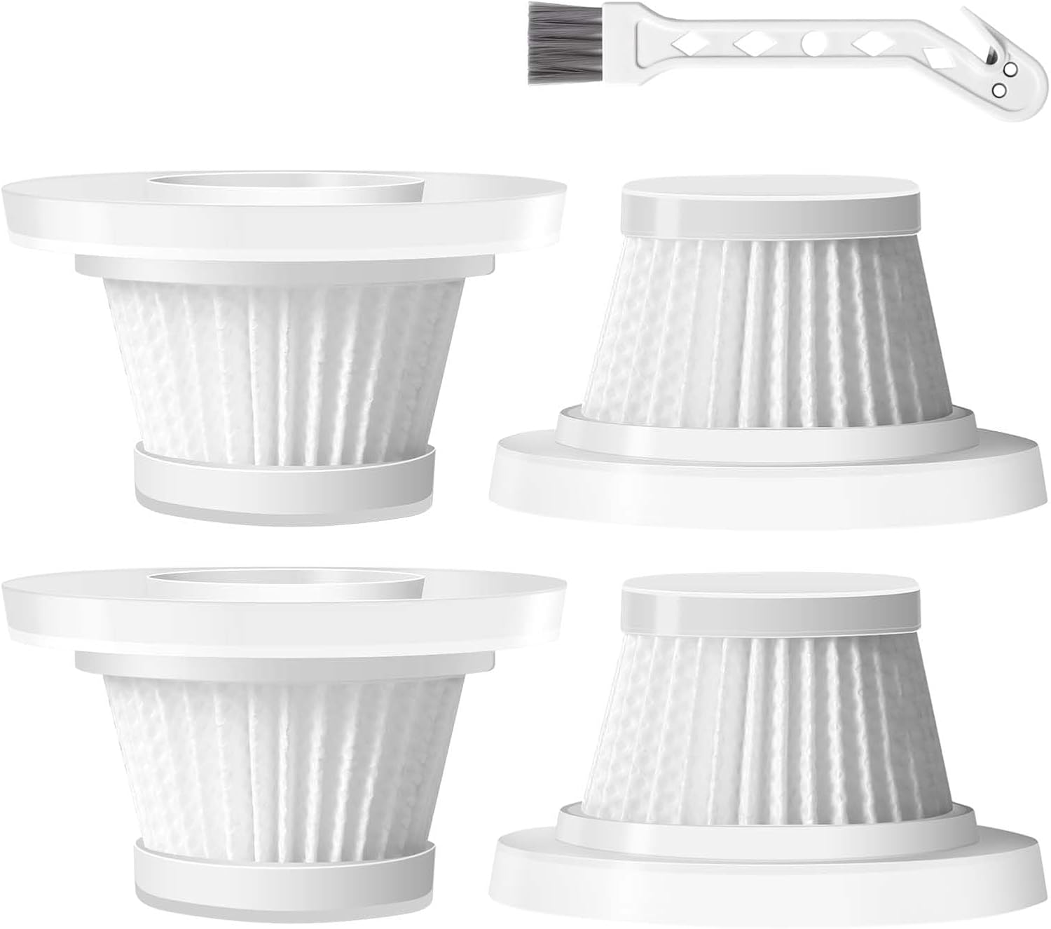 Replacement HEPA Filters Compatible with Horsepower Duck Vacuum Cleaner as Seen on TV, 4-Pack High-Efficiency Filtration, Washable Filters Compatible with