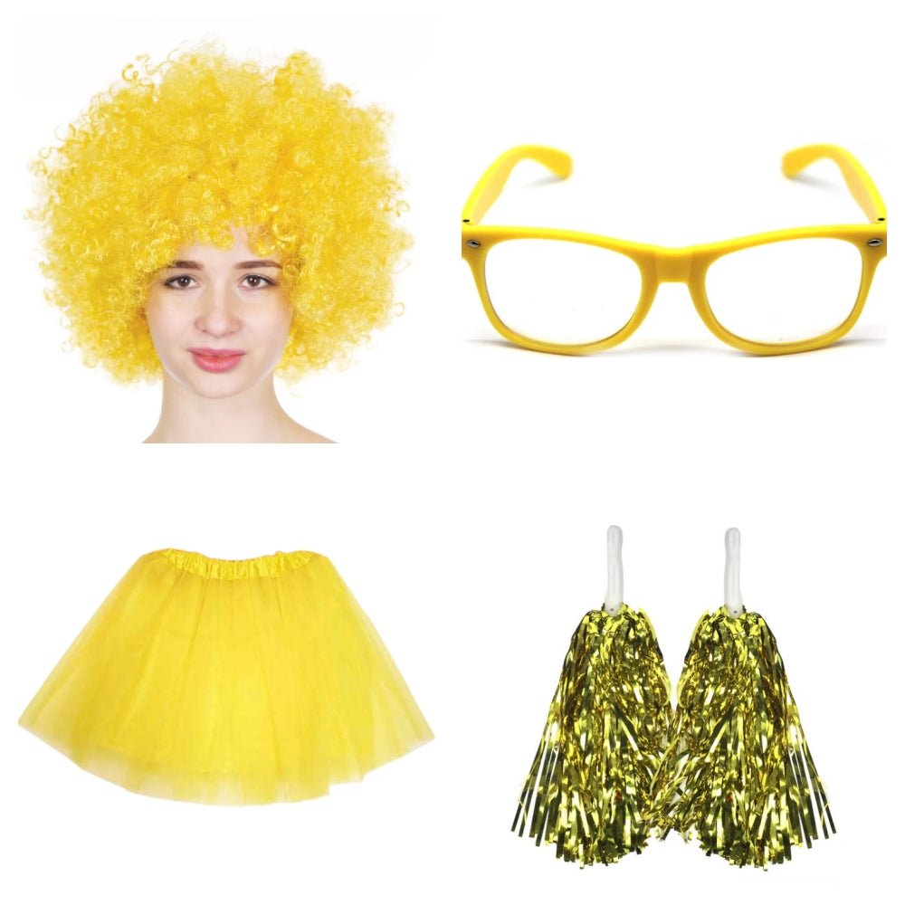 School house carnival colour celebrates kit Wig Glasses Tutus and Pom Poms - Red โ image 4
