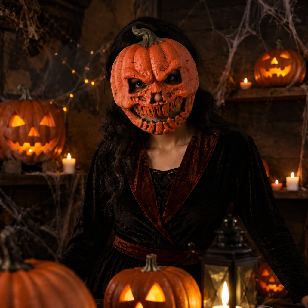 3-pack Scary Pumpkin Mask - PU Foam Pumpkin Head Costume Prop, DIY Halloween Party Decoration for Carnival, Fancy Dress, Birthdays and Festive โ image 6