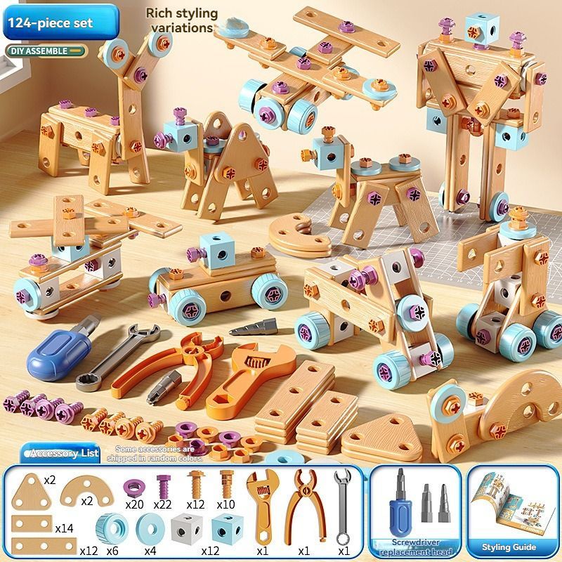 DIY assembly toy, wooden building set, electric drill toy for kids, educational construction toy, creative puzzle set, children's tool kit — image 6